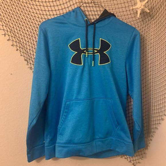 Under Armour | Sweaters | Under Armour Blue Green Hoodie Mens L | Poshmark